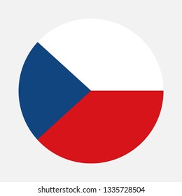 Czech Republic Flag Circle, Vector Image And Icon