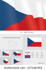 czech republic flag construction sheet vector