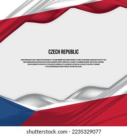 Diseño de la bandera de la República Checa. Bandera checa ondeando satén o tela de seda. Ilustración vectorial.