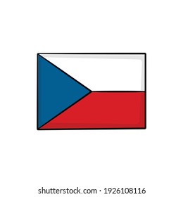 Czech Republic flag in drawing style isolated vector. Hand drawn object illustration for your presentation, teaching materials or others.