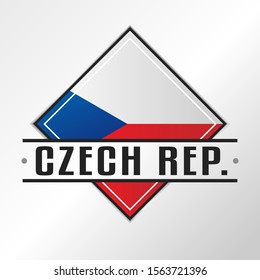 Czech Republic Flag Emblema. Vector Design National. Illustration Country Symbol.