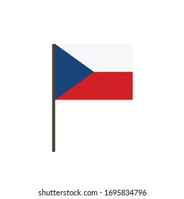 Czech Republic flag flat icon, vector illustration