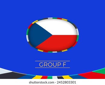 Czech Republic flag for football tournament, national team sign. Vector illustration.