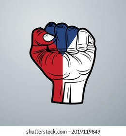 Bandera de la República Checa con diseño manual aislado en fondo blanco. Ilustración del vector