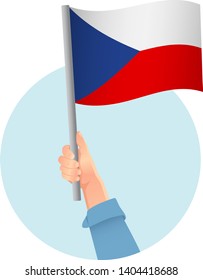 Czech Republic flag in hand icon