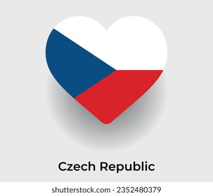 Tschechische Republik Flagge Herzform Land Symbol Vektorgrafik