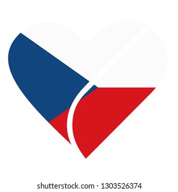 czech republic flag in heart vector