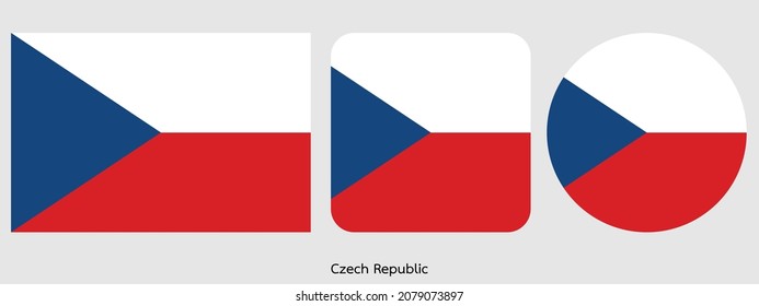 Czech Republic flag icon set . icons collection