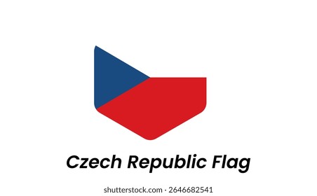 Czech Republic flag icon with white, red, and blue triangle design in a flat modern style