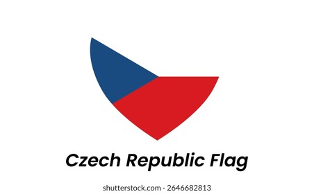 Czech Republic flag icon with white, red, and blue triangle design in a flat modern style