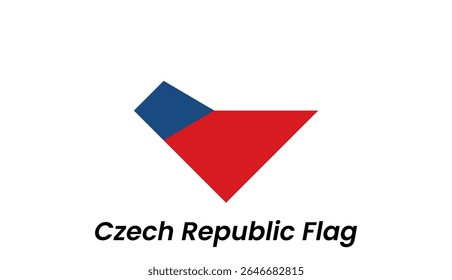 Czech Republic flag icon with white, red, and blue triangle design in a flat modern style