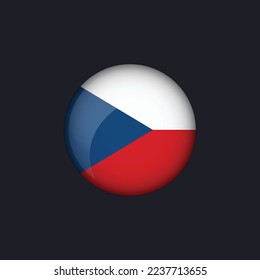 Czech Republic flag icon,Round Czech Republic flag icon vector isolated.