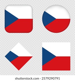 Czech Republic Flag Icons Pack. Vector illustration.