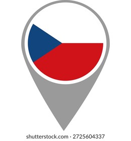 Pin de ubicación de la bandera de la República Checa, Pin de ubicación de la bandera de la República Checa, Puntero de mapa de la República Checa en alta calidad
