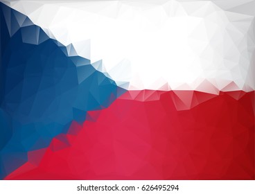Czech republic flag in low poly style