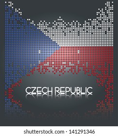 Czech Republic flag made out of square blocks, vector