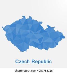 Czech Republic flag map in geometric polygonal style.Abstract tessellation,background. Vector illustration EPS10