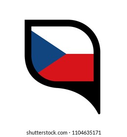Czech republic flag and navigation icon.Czech republic here. map pointer