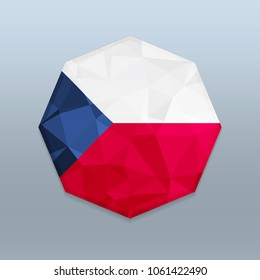 Czech Republic Flag with Octagone design vector 