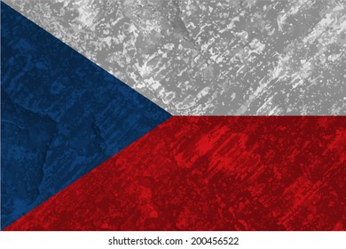 Czech Republic, Czech Flag on concrete textured background