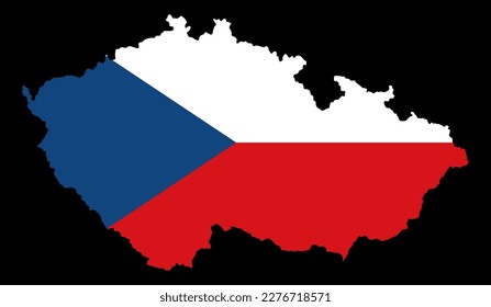  Czech Republic flag on map on transparent  background