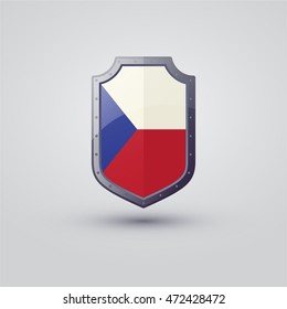 Czech Republic flag on the shield