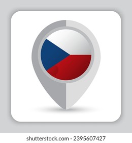 Icono de mapa de pines de bandera checa