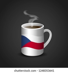 Czech Republic Flag Printed on Hot Coffee Cup