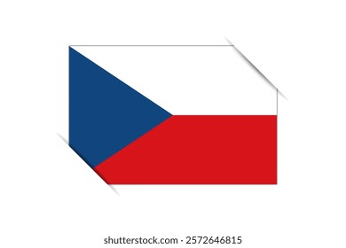 Czech Republic flag - rectangle colorful flag representing a country cultural identity and heritage. The essence of national pride and unity. Attached by the corners in a paper album