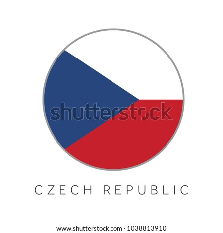 Czech Republic flag round circle vector icon