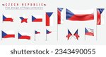 Czech Republic flag set, flat design of flags collection