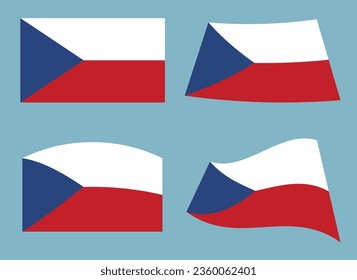 Paquete de gráficos vectoriales de las formas de la bandera de la República Checa