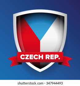 Czech republic flag shield