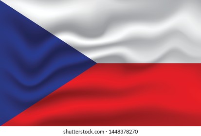 Czech Republic flag. Simple vector Czech Republic flag  with shadow