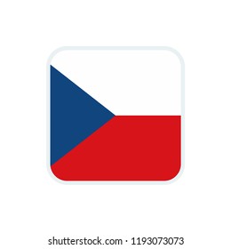 Czech Republic flag. Czech Republic square flag. Czech Republic symbol.