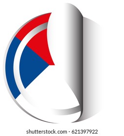 Czech Republic flag in sticker design illustration