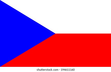 Czech Republic flag vector illustration isolated. Europe state. EU member. Patriotic sign. National symbol. Czech Republic emblem banner.