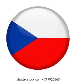 Czech Republic Flag Vector Round Icon - Illustration