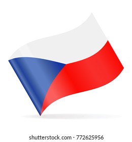 Czech Republic Flag Vector Waving Icon - Illustration