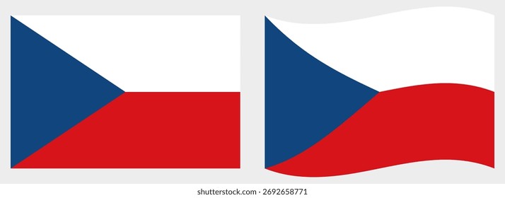República Checa bandeira onda e vetor plano Ilustração
Sinalizador de vetor