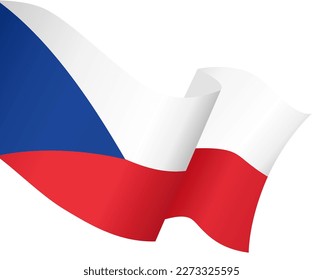 Tschechische Republik Flaggenwelle einzeln auf festem oder transparentem Hintergrund