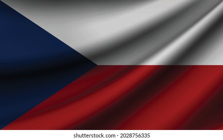 Czech Republic flag waving. Background for patriotic and national design. Vector illustration
