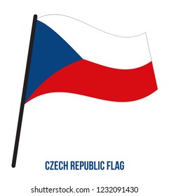 Czech Republic Flag Waving Vector Illustration on White Background. Czech Republic National Flag.
