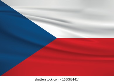 Czech republic flag waving with wind effect