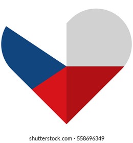 Czech Republic Flat Heart Flag Stock Vector (Royalty Free) 558696349 