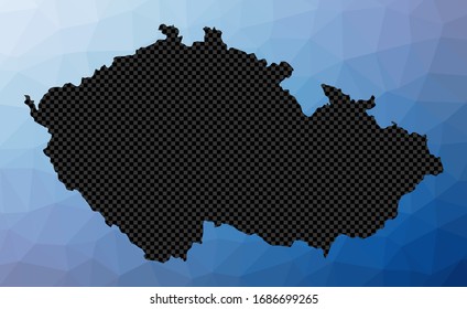Mapa geométrico de la República Checa. Forma de galería de símbolos de la República Checa en estilo de polos bajos. Ilustración vectorial de país atractivo.