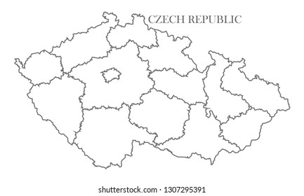 Czech Republic gray line map