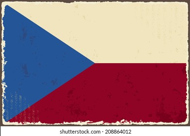 Czech Republic grunge flag. Vector illustration. Grunge effect can be cleaned easily.