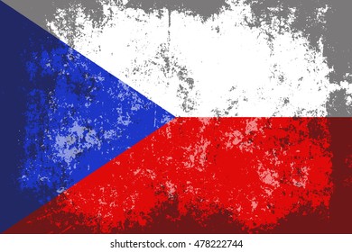 Czech Republic grunge,scratch,old style flag