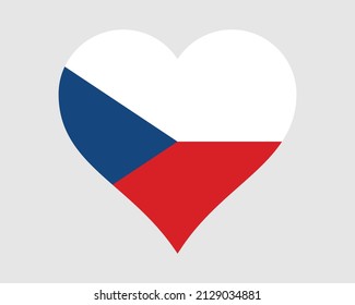 Czech Republic Heart Flag. Czech Love Shape Country Nation National Flag. Czechia Banner Icon Sign Symbol. EPS Vector Illustration.